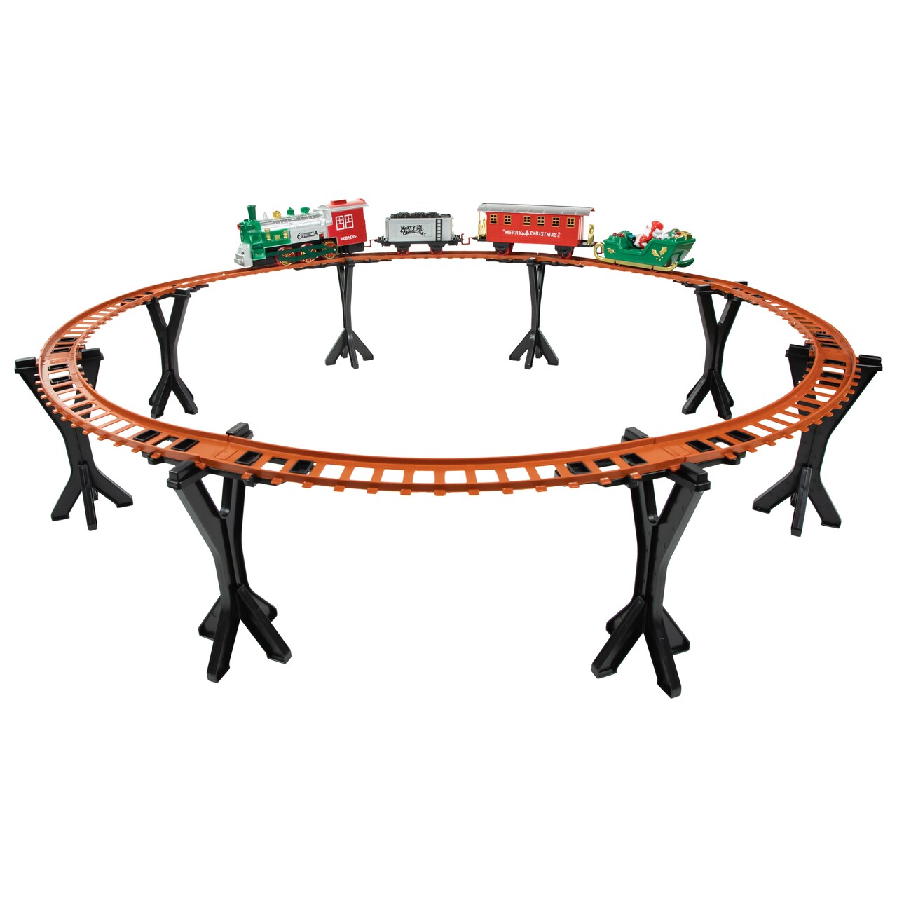 Northlight 36 Pc Battery Operated Lighted and Animated Train Set with Raised Track and Sound